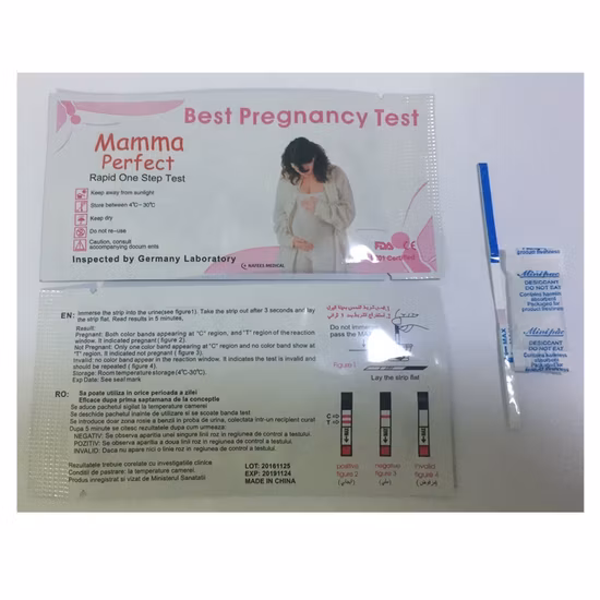 Одноразовые, простые в использовании тест-полоски на беременность на ранних сроках мочи для домашнего использования.