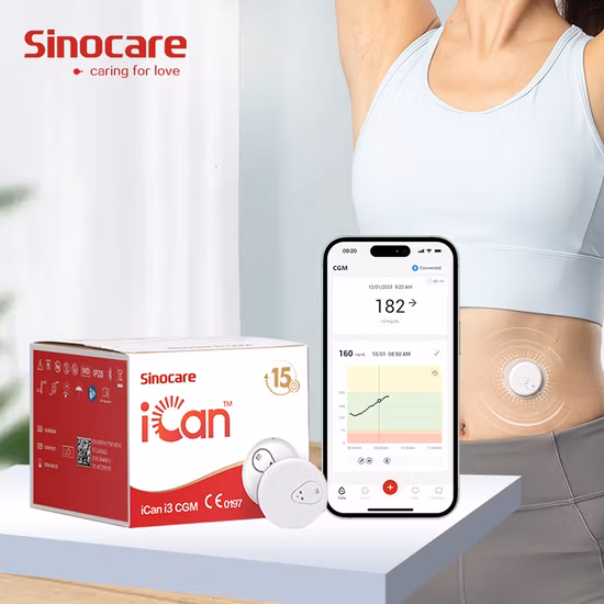 Портативный футляр Sinocare, бесплатные тест-полоски, индивидуальный глюкометр, система непрерывного мониторинга уровня глюкозы в крови.
